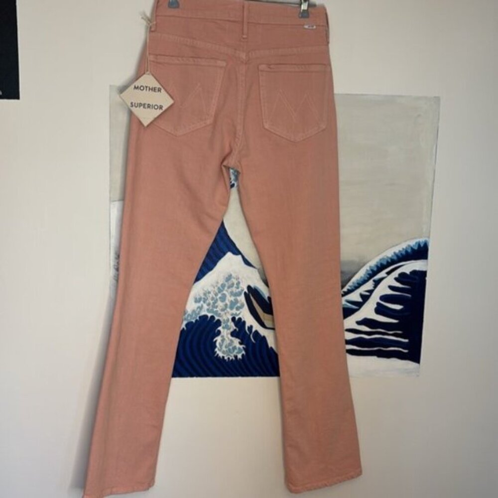 MOTHER The Insider Hover High Rise Straight Jeans in Peach Parfait Size 27 - Picture 4 of 13